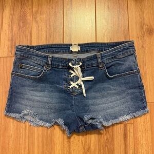 Billabong Lace up Denim Short Shorts